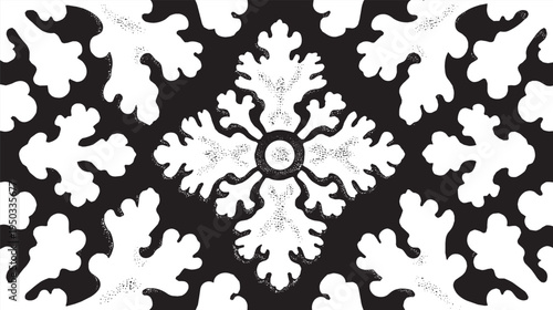Symmetrical inkblot, seamless pattern vector illustration. Organic repetition of Rorschach test shapes, psychological art vector illustration.