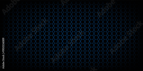 Dark blue background. Dark hexagon carbon fiber texture. Navy blue honeycomb metal texture steel background. Web design template vector illustration EPS 10.