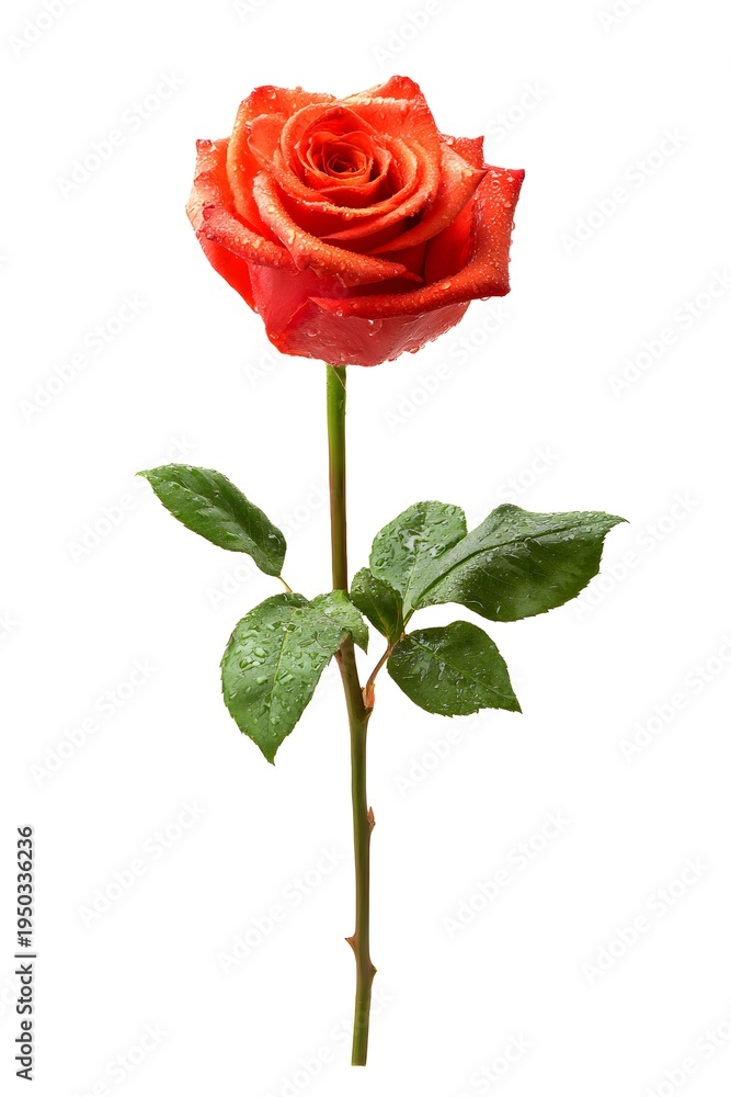 Fototapeta premium Rose. Beautiful flower on a neutral transparent background. Popular natural background, flora, object, feelings, love. For designers, marketers.