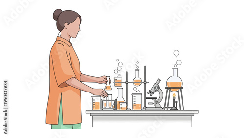 Laboratory Discovery: A diligent scientist meticulously conducts an experiment within a state-of-the-art laboratory setting.
