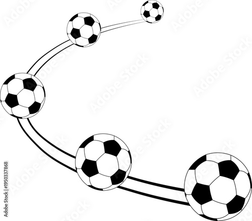 Soccer ball flight trajectory with motion effect