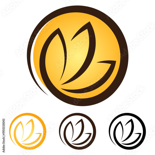 Botanical Leaf Eco Logo Natural Organic Plant Emblem Minimal Modern Brand Mark