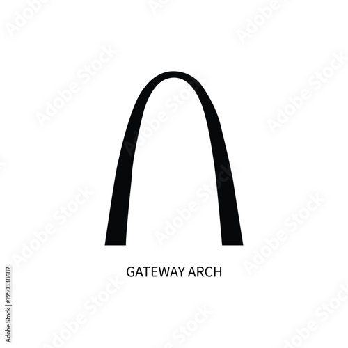 Gateway Arch St Louis Missouri USA Landmark Silhouette Vector Illustration Isolated on White Background