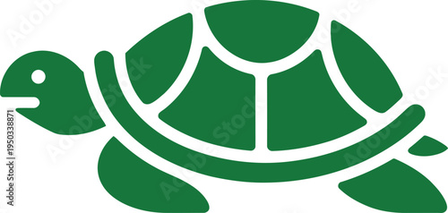 Green Turtle Silhouette Icon Vector Illustration Isolated On White