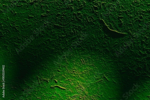 Abstract texture of weathered wood with patches of red and blue paint on a natural fiber background