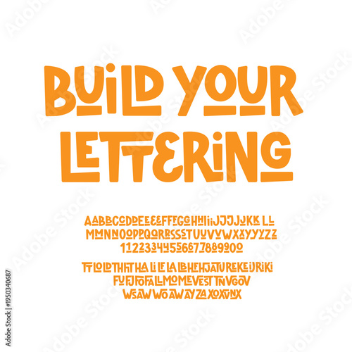 Creative Font with Ligatures. Funny Modern Alphabet. Quirky Typographic Design. Decorative Custom Letters Typo. 