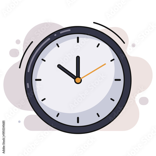 Wall clock showing time with minute and hour hands. non editable strokes