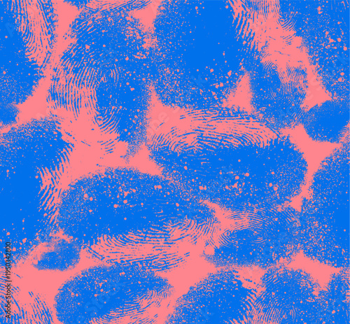 Human fingerprint texture seamless pattern. Black and white grunge fingerprint white texture background. Monochrome template fingerprint. Vector background made from black and white fingerprints.