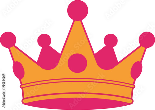 A colorful illustration of a crown on transparent background