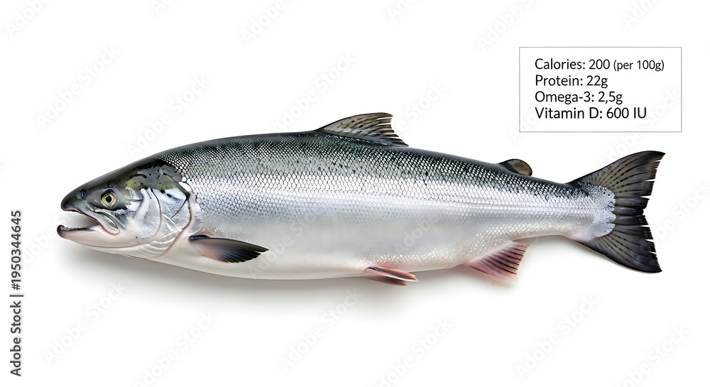 Obraz premium 3d fresh fish on white background
