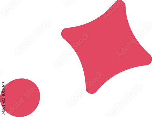 Abstract red circle and star shapes
