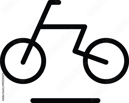 Minimalist black bicycle on white background