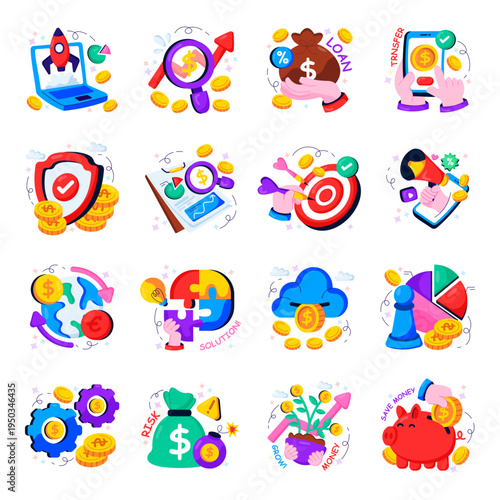 Set of Business Flat Illustrations