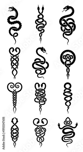 Tribal Snake Tattoo Designs: Celtic Knot, Heraldic, and Abstract Styles