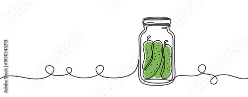Glass jar containing pickles preserved on white background. no editable strokes