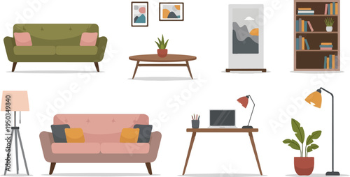 A collection of home furnishings and decor items