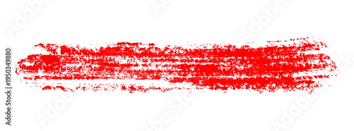 Horizontal Red Acrylic Brush Sweep with Gritty Charcoal Edges for Contemporary Poster Elements.