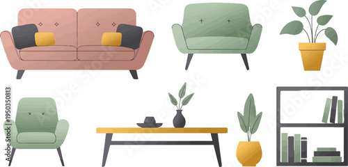 A collection of modern minimalist home decor items