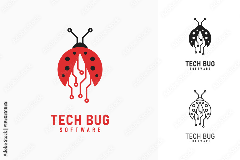Fototapeta premium Tech bug logo symbol icon design