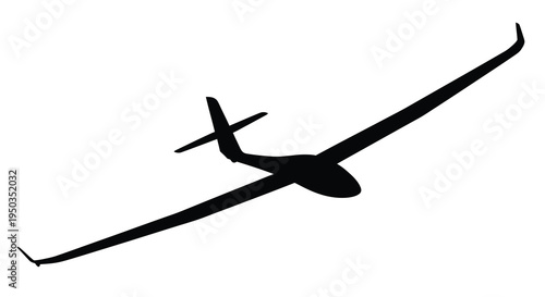 A striking silhouette showcases a sleek single seat glider gracefully soaring through the air embodying freedom high quality professional detailed