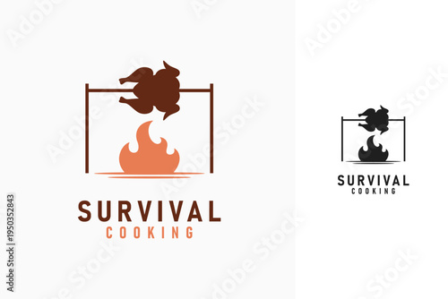 Survival cooking logo symbol icon design