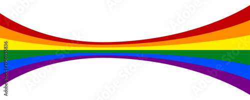 Pride Month banner with LGBT Flag Wave isolated on transparent background. Rainbow or Pride Flag. Pride Rainbow Flag Wave Design Element. Vector Illustration