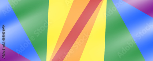 Pride Month banner with LGBT Flag Wave isolated on transparent background. Rainbow or Pride Flag.