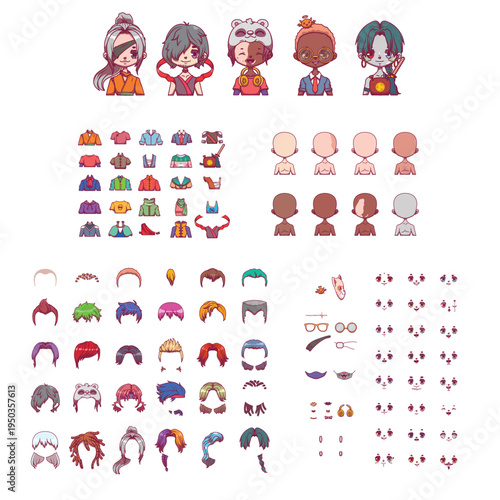 Custom avatar creator illustration – design your own male character