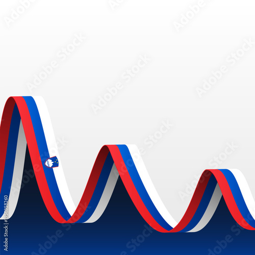 Slovenia National Symbol Template. Slovenian Flag Background. 