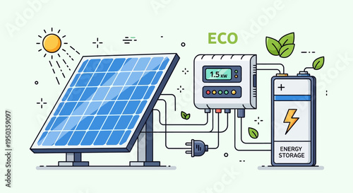Solar Panel System with Battery Storage for Eco-Friendly Energy Generation