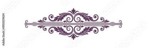Decorative ornamental design element with floral and scroll patterns