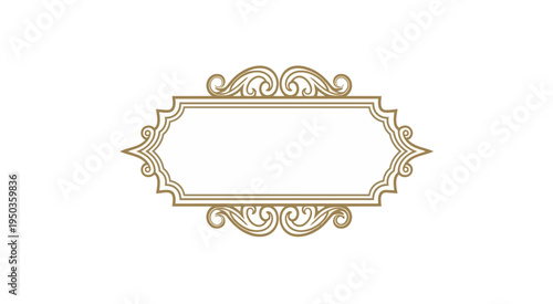 Elegant decorative frame with ornate gold design on black background