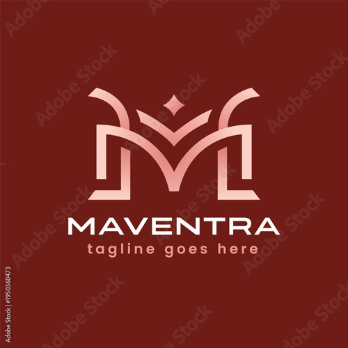 Luxury modern letter M monogram logo for premium minimalist branding