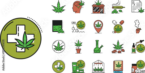 Medical Cannabis & CBD Icon Set