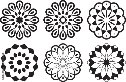 black and white floral mandala designs
