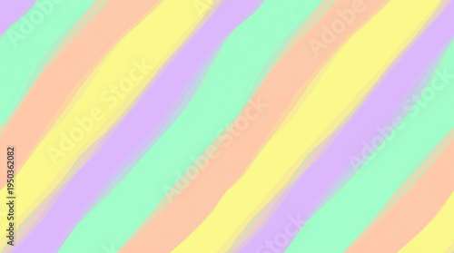 Pastel striped diagonal background with soft yellow purple pink and green hues for design