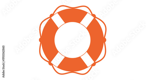 A stylized illustration depicts a classic orange and white life preserver symbolizing safety and water rescue high quality professional