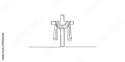 Continuous line drawing of a judge gavel with a robe law justice court legal judiciary