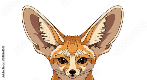 Close-up portrait of an adorable fennec fox with large ears and expressive eyes, showcasing its unique desert adaptations and captivating charm.