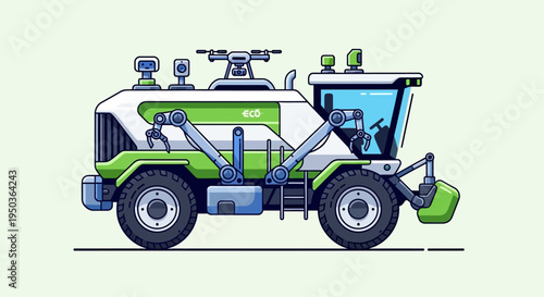 Futuristic Autonomous Agricultural Robot Tractor with Robotic Arms for Smart Farming
