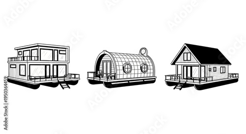 Diverse Houseboat Designs: Modern, Unique, and Traditional Floating Homes