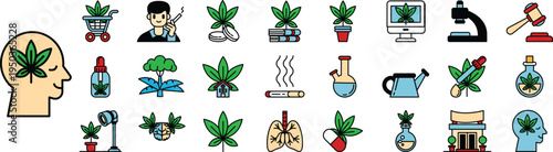Natural & Bio Medicine Icon Set