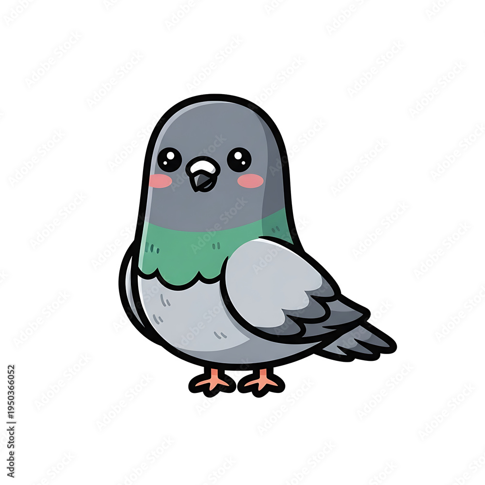 Obraz premium Cute Pigeon Cartoon. (4)