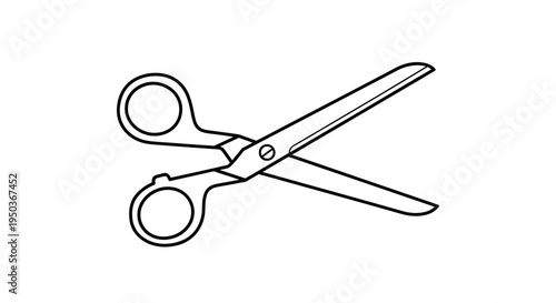 Open pair of scissors on a white background.