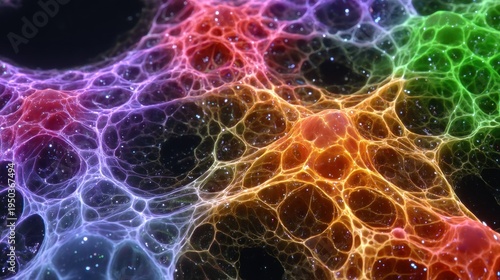 Colorful Neural Mesh Abstract Pattern in Neon Colors