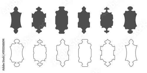 Islamic Frame with Arabesque Geometric Shapes for Greeting Cards and Religious Design