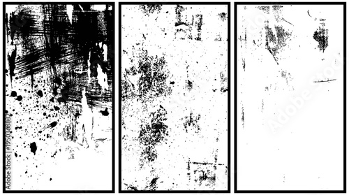 Grunge overlay vector grainy letterpress textures. Imprint texture grungy set. Rolled ink pressed texture. Screen print clean overlay pattern .Fine dust pattern texture. Distressed mask overlay.
