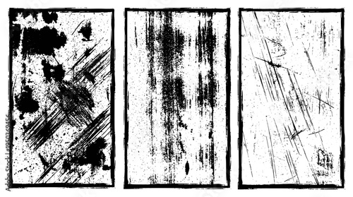 Grunge overlay vector grainy letterpress textures. Imprint texture grungy set. Rolled ink pressed texture. Screen print clean overlay pattern .Fine dust pattern texture. Distressed mask overlay.
