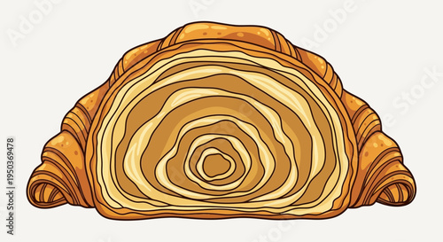 Freshly Baked Croissant with Golden Layers, Close-up View