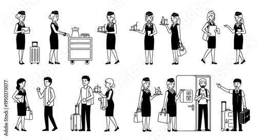 Airline Crew and Passengers Collection: Diverse Airport and Travel Scenes